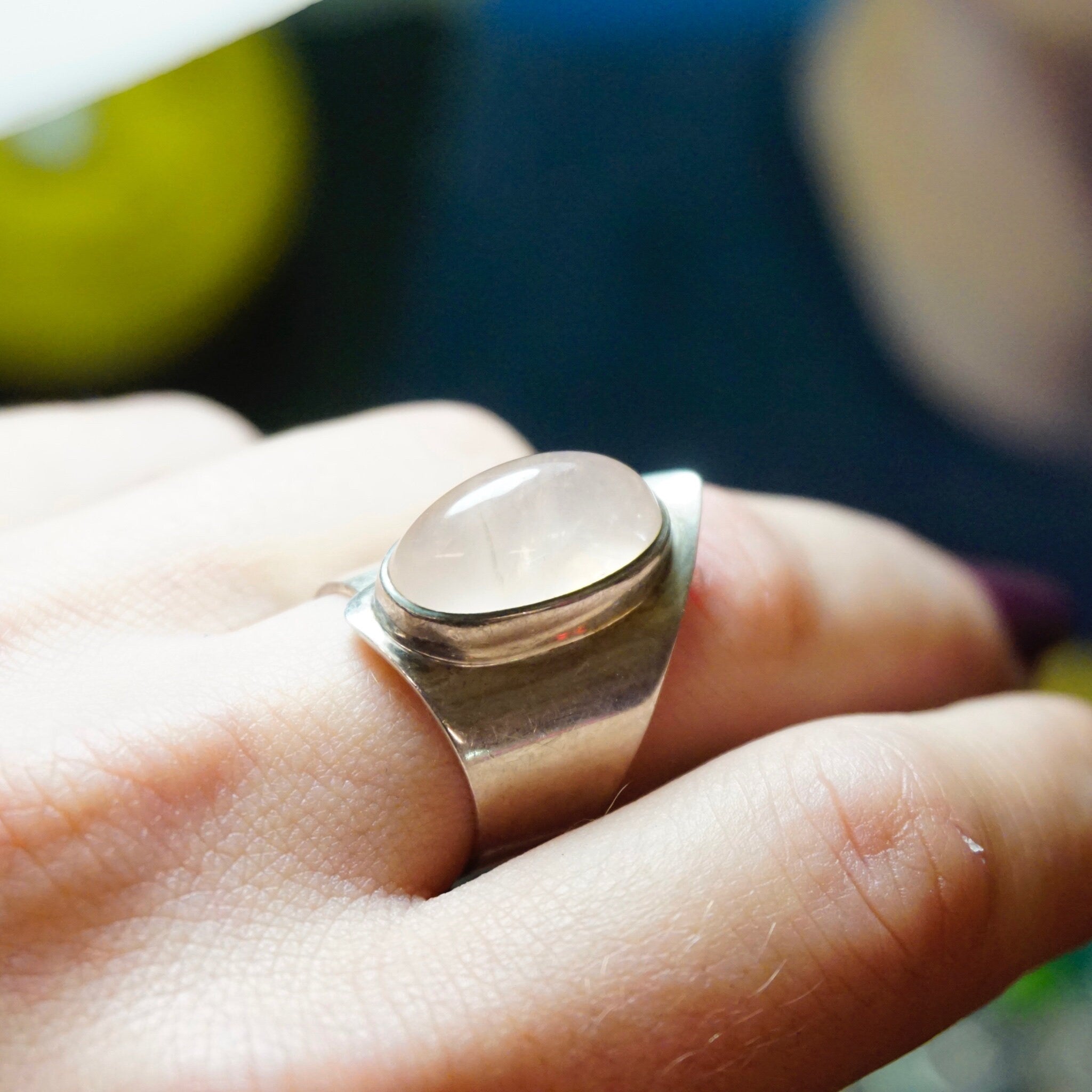Vintage Sterling Silver Rose Quartz Ring, WWL Sterling Ring With Pink Stone, Adjustable Silver Wrap Ring With Rose Quartz Stone, 925 Jewelry