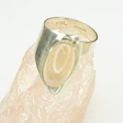 Vintage Sterling Silver Rose Quartz Ring, WWL Sterling Ring With Pink Stone, Adjustable Silver Wrap Ring With Rose Quartz Stone, 925 Jewelry