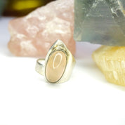 Vintage Sterling Silver Rose Quartz Ring, WWL Sterling Ring With Pink Stone, Adjustable Silver Wrap Ring With Rose Quartz Stone, 925 Jewelry