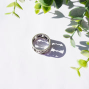 Vintage Sterling Silver Daisy Flower Ring, Silver Flower Cut Out Band Ring, Minimalist Sterling Silver Daisy Ring, 925 Jewelry