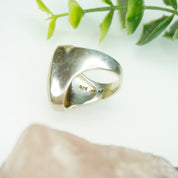 Vintage Sterling Silver Mother Of Pearl Ring, Beautiful Iridescent Silver Ring With Mother of Pearl, Unisex Ring, Silver Ring, 925 Jewelry
