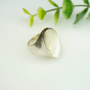 Vintage Sterling Silver Mother Of Pearl Ring, Beautiful Iridescent Silver Ring With Mother of Pearl, Unisex Ring, Silver Ring, 925 Jewelry
