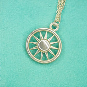 Rare Tiffany & Co. Sterling Silver Sun Pendant Necklace, Double Chain Silver Necklace Sun Circle Pendant, 2003 T and Co. Necklace, 925