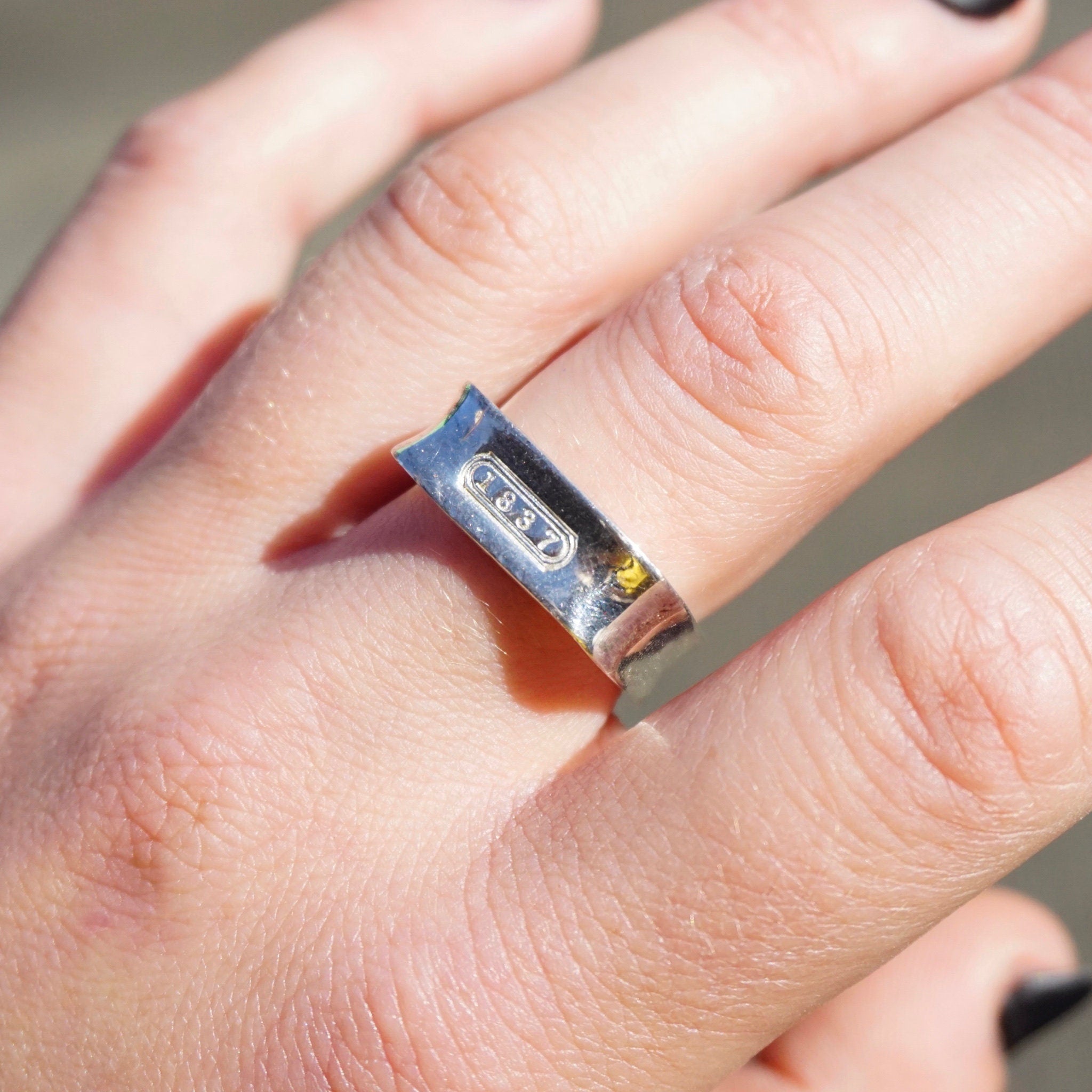 Vintage Tiffany & Co. Sterling Silver Square Ring, Tiffany and Co. 1837 Collection, Minimalist Silver Ring, Square Ring, 925 Jewelry