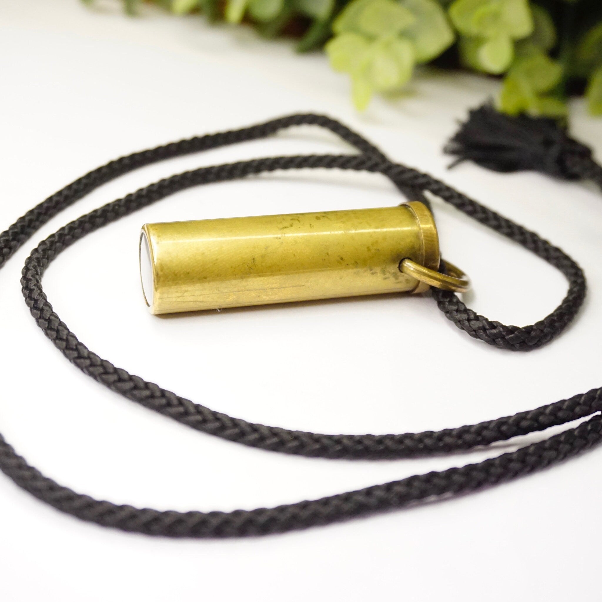 Vintage Apres La Pluie Kaleidoscope Pendant Made In France, Brass Kaleidoscope With Black Rope Necklace, Unique Kaleidoscope Jewelry