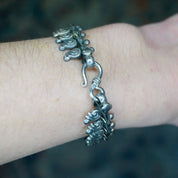 Vintage Sterling Silver Link Bracelet, Nouveau Style Bracelet With Silver Swirls, Unique Silver Bracelet With Abstract Embellishments, 925