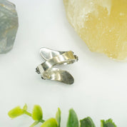 Vintage Sterling Silver Beaded Flower Twist Ring, Wrap Around Ring With Flower Details, Taxco 925 Silver Ring, Made In Mexico