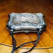 Vintage German Sterling Silver Coin Purse, Art Nouveau Silver Dance Purse, Small Sterling Silver Purse With Embossed Floral Details, 925