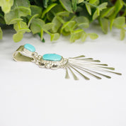 Vintage Native American Sterling Silver Turquoise Pendant, Light Blue Turquoise Pendant With Silver Details, RB 925 Turquoise Pendant
