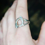 Vintage Sterling Silver Cobra Ring, Large Silver Snake Ring, Silver Cut Out Ring With Two Snake Heads, Silver Thumb Ring, 925 Jewelry