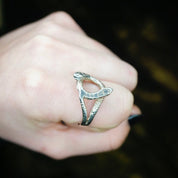Vintage Sterling Silver Cobra Ring, Large Silver Snake Ring, Silver Cut Out Ring With Two Snake Heads, Silver Thumb Ring, 925 Jewelry
