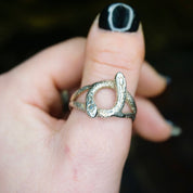Vintage Sterling Silver Cobra Ring, Large Silver Snake Ring, Silver Cut Out Ring With Two Snake Heads, Silver Thumb Ring, 925 Jewelry