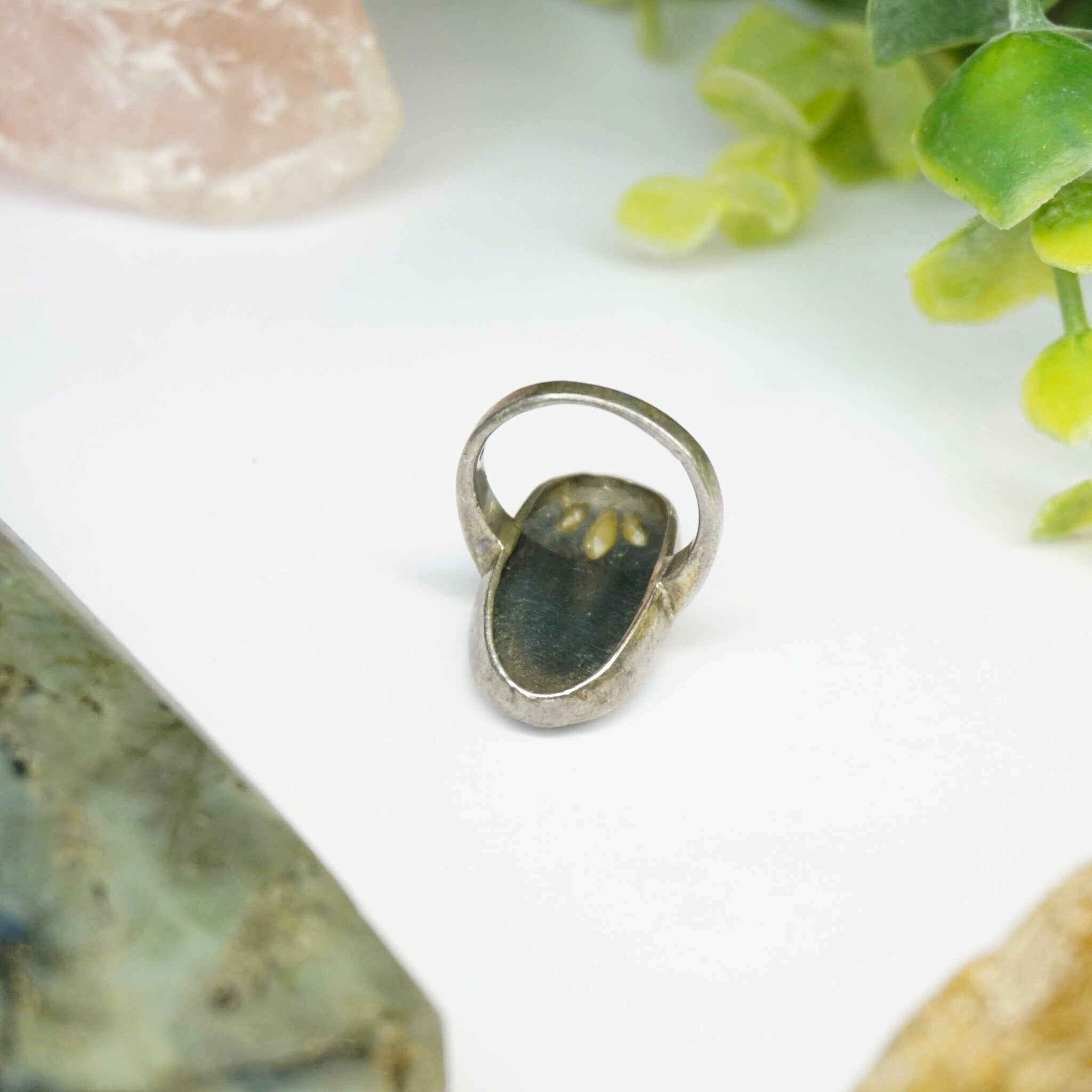 Vintage Sterling Silver Mother Of Pearl And Marcasite Ring, Art Deco Marcasite Ring With Iridescent Mother of Pearl, 925 Jewelry