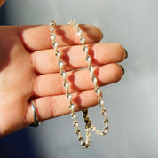 Vintage Sterling Silver Twisted Rope Chain Necklace, Beautiful Italian Silver Chain Necklace, 18 Inch Twisted Rope Chain, PREX Italy 925