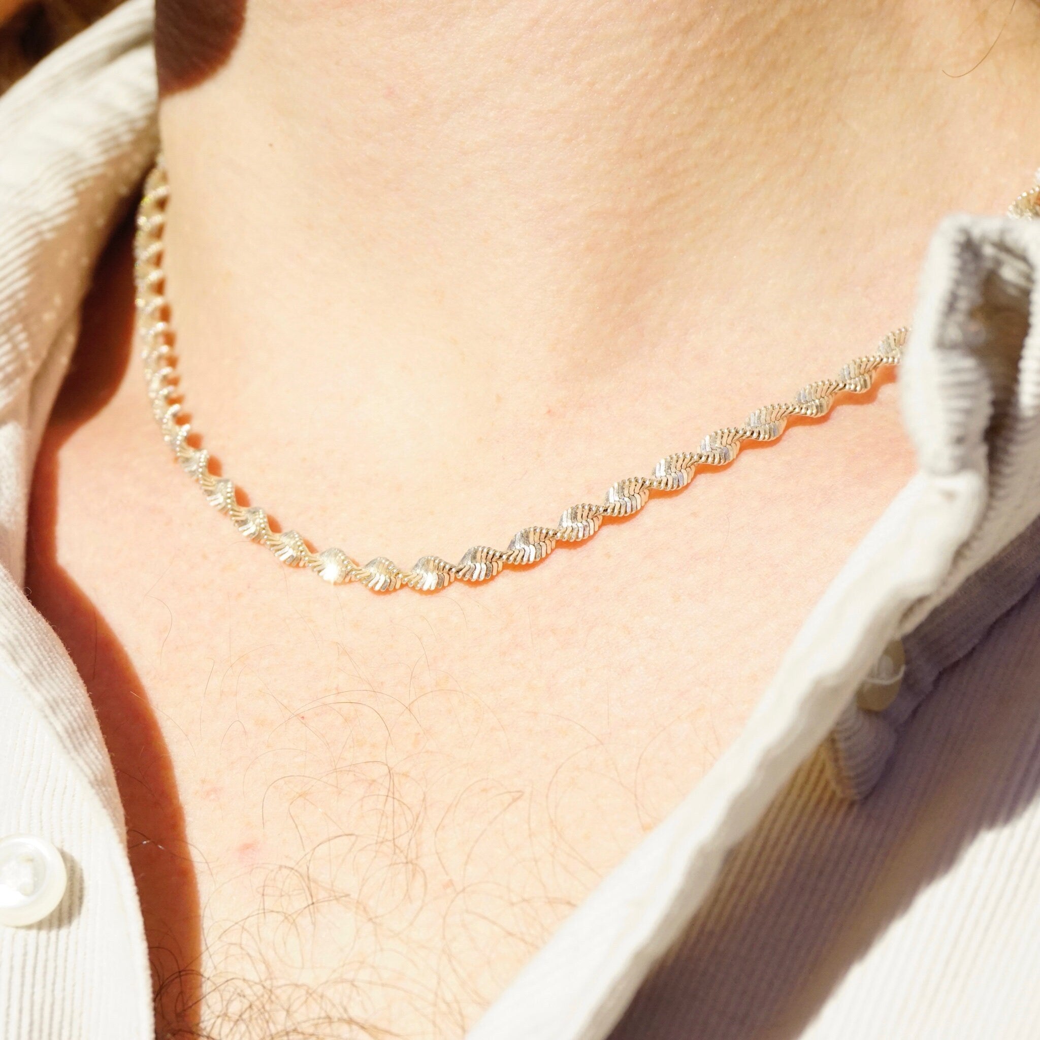 Vintage Sterling Silver Twisted Rope Chain Necklace, Beautiful Italian Silver Chain Necklace, 18 Inch Twisted Rope Chain, PREX Italy 925