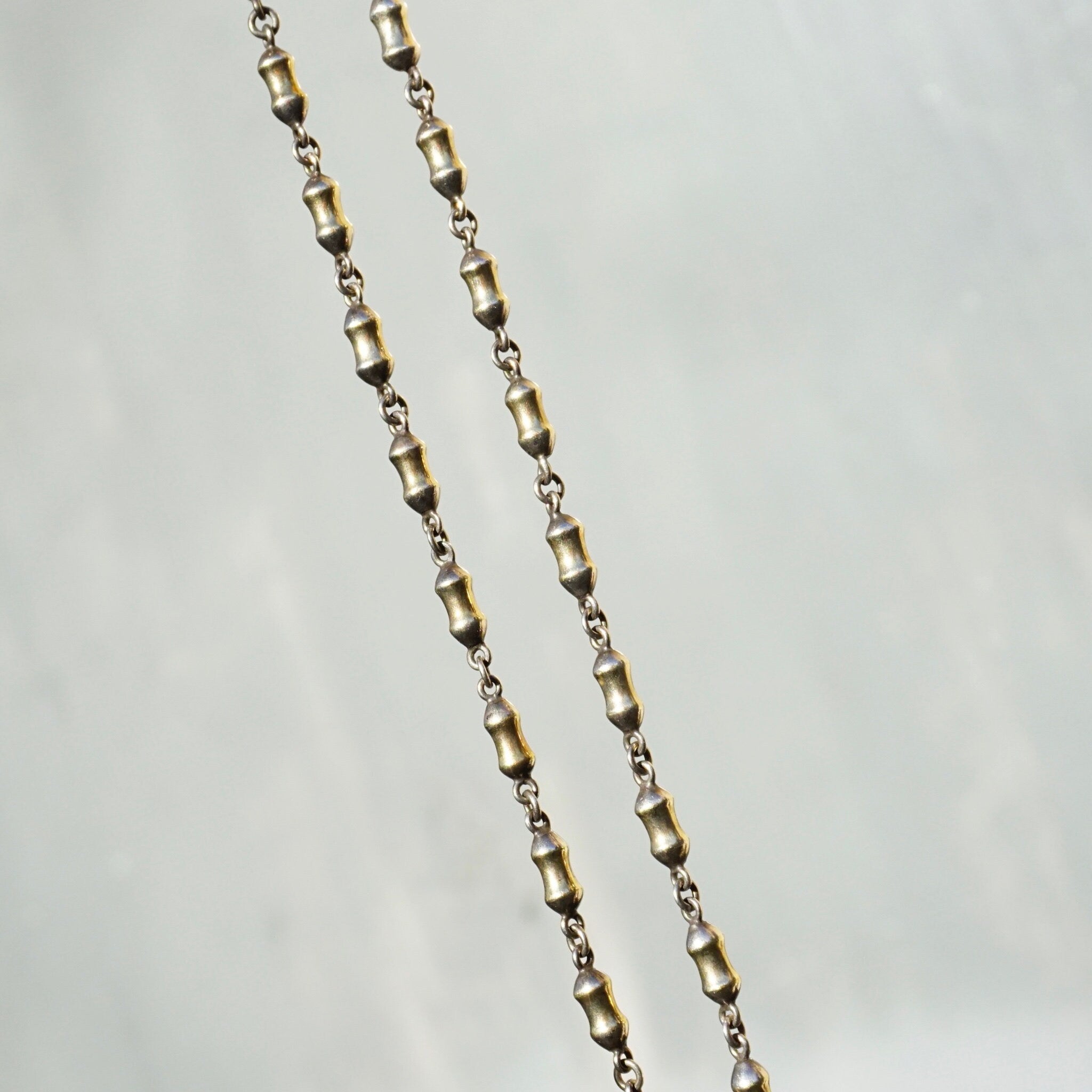 Vintage TANE Two Tone Sterling Silver 14K Gold Chain Necklace, Rare TANE Gold Overlay Silver Bead Necklace, Designer Jewelry, 925