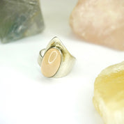 Vintage Sterling Silver Rose Quartz Ring, WWL Sterling Ring With Pink Stone, Adjustable Silver Wrap Ring With Rose Quartz Stone, 925 Jewelry