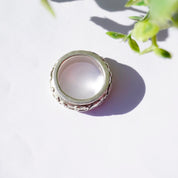 Vintage Sterling Silver Spinner Ring, Large Silver Meditation Ring With Swirl Pattern, Thick Sterling Silver Prayer Ring, 925 Jewelry