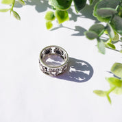 Vintage Sterling Silver Daisy Flower Ring, Silver Flower Cut Out Band Ring, Minimalist Sterling Silver Daisy Ring, 925 Jewelry