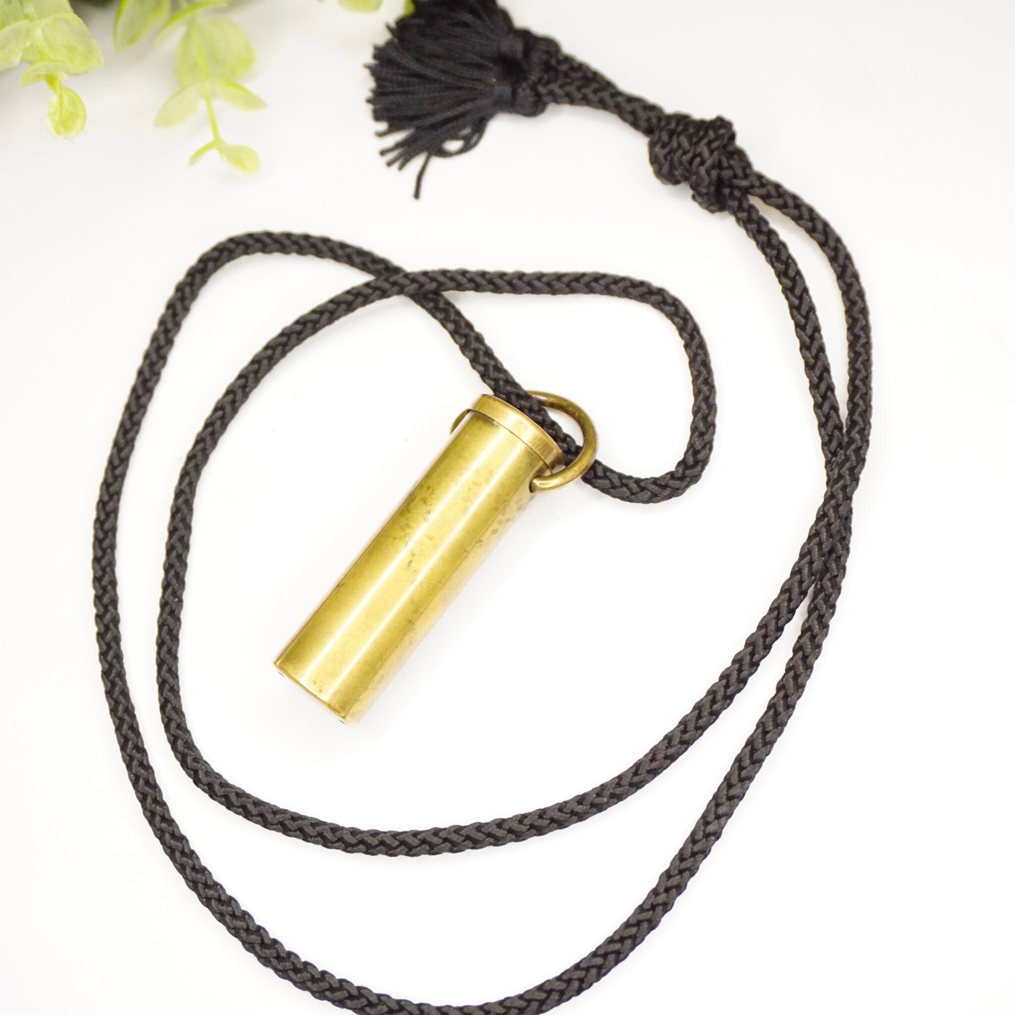 Vintage Apres La Pluie Kaleidoscope Pendant Made In France, Brass Kaleidoscope With Black Rope Necklace, Unique Kaleidoscope Jewelry
