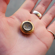 Vintage 10K Gold Compass, Victorian Compass Pendant With Gold Setting, Small Gold Compass With Hammered Details, 10K Gold Nugget Compass