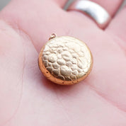 Vintage 10K Gold Compass, Victorian Compass Pendant With Gold Setting, Small Gold Compass With Hammered Details, 10K Gold Nugget Compass