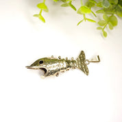 Vintage Articulated Silver Fish Pendant, Mexican Alpaca Silver Fish Necklace Pendant, Unique Silver Pendant With Moveable Parts