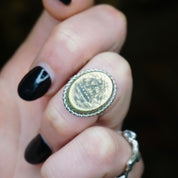 Vintage Sterling Silver Scrimshaw Ring, Carved Ship Ring With Woven Silver, Adjustable Sterling Silver Ring, Scrimshaw Jewelry, 925