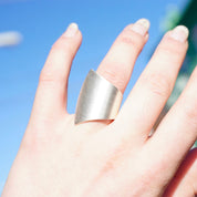 Vintage Kathy Lynn Mayeda Sterling Silver Wrap Ring, Rare Designer Silver Ring, Modernist Sterling Silver Fan Ring, 925 KLM Jewelry