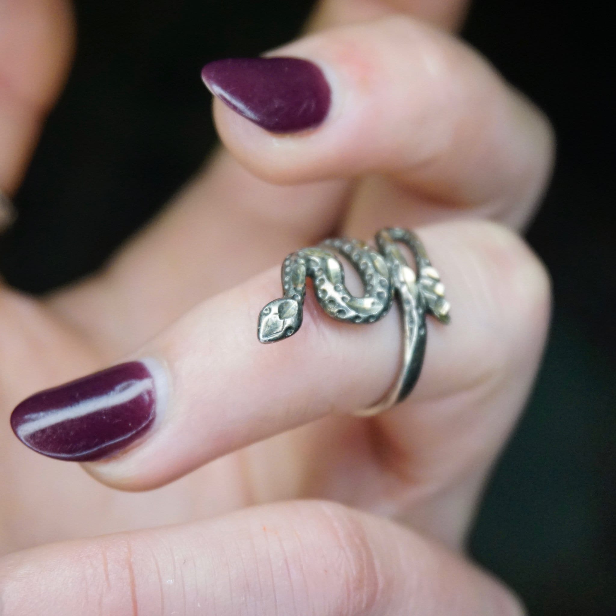 Vintage Sterling Silver Snake Ring, Hammered Silver Snake Ring, Minimalist Silver Wrap Snake Ring, Petite Sterling Silver Ring, 925 Jewelry