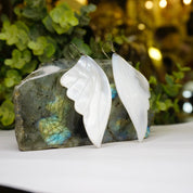 Vintage Mother Of Pearl Angel Wing Earrings, Beautiful Silver Dangle Earrings With Iridescent Shell, White Angel Wing Earrings, 925 Jewelry