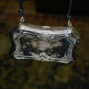 Vintage German Sterling Silver Coin Purse, Art Nouveau Silver Dance Purse, Small Sterling Silver Purse With Embossed Floral Details, 925