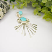 Vintage Native American Sterling Silver Turquoise Pendant, Light Blue Turquoise Pendant With Silver Details, RB 925 Turquoise Pendant