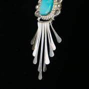 Vintage Native American Sterling Silver Turquoise Pendant, Light Blue Turquoise Pendant With Silver Details, RB 925 Turquoise Pendant