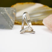 Vintage Sterling Silver Cobra Ring, Large Silver Snake Ring, Silver Cut Out Ring With Two Snake Heads, Silver Thumb Ring, 925 Jewelry