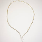 Vintage Sterling Silver Necklace With Heart Shaped Cubic Zirconium, Silver Choker With 2 Heart Shaped Stones, 925 Jewelry