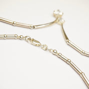 Vintage Sterling Silver Necklace With Heart Shaped Cubic Zirconium, Silver Choker With 2 Heart Shaped Stones, 925 Jewelry