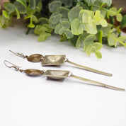 Vintage Silver Dangle Earrings, Abstract Silver Earrings With Swirl Design, Long Silver Earrings With Hammered Details, Statement Jewelry