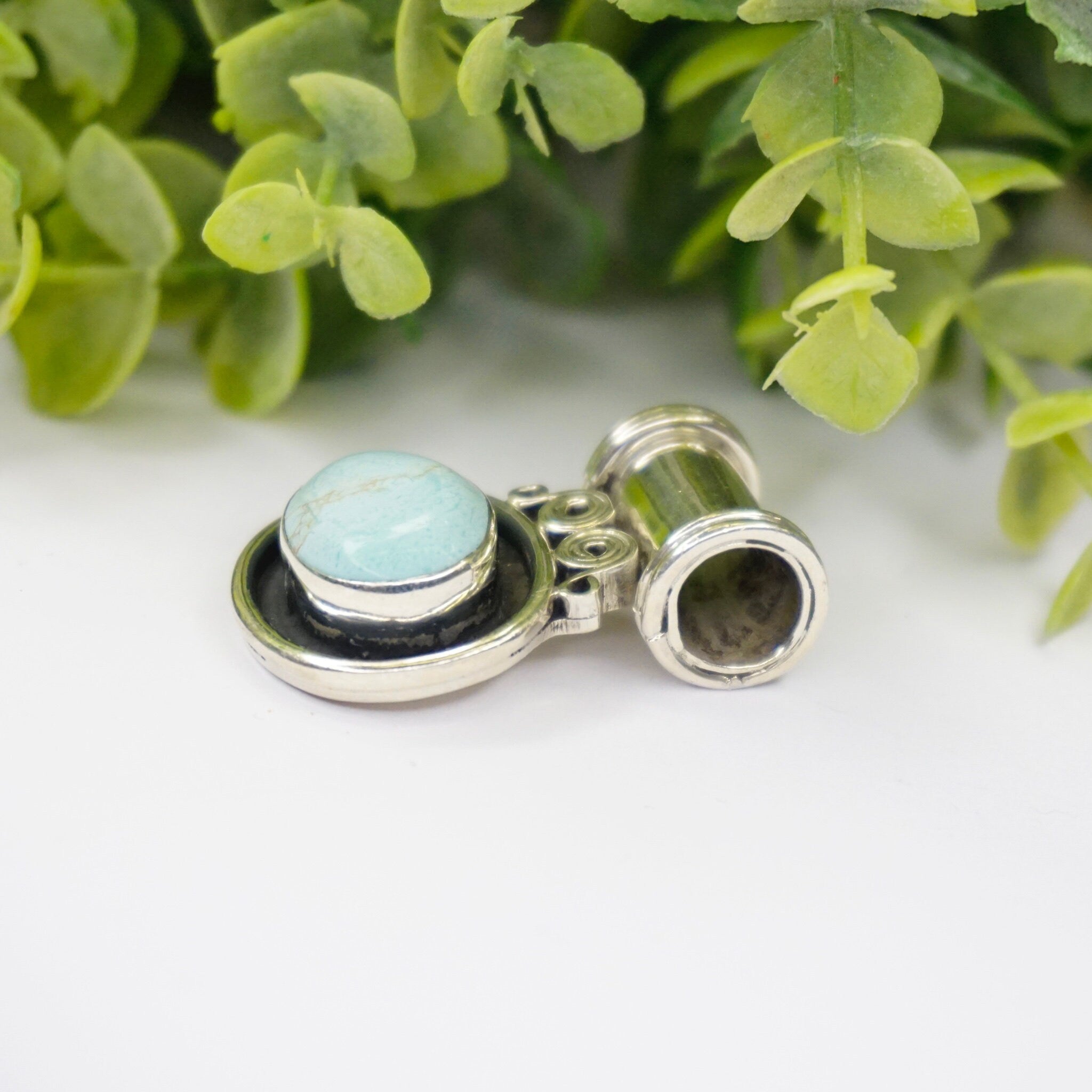 Vintage Turquoise Sterling Silver Pendant, Unique Silver Pendant With Light Blue Turquoise Stone, Natural Turquoise Pendant, 925 Jewelry