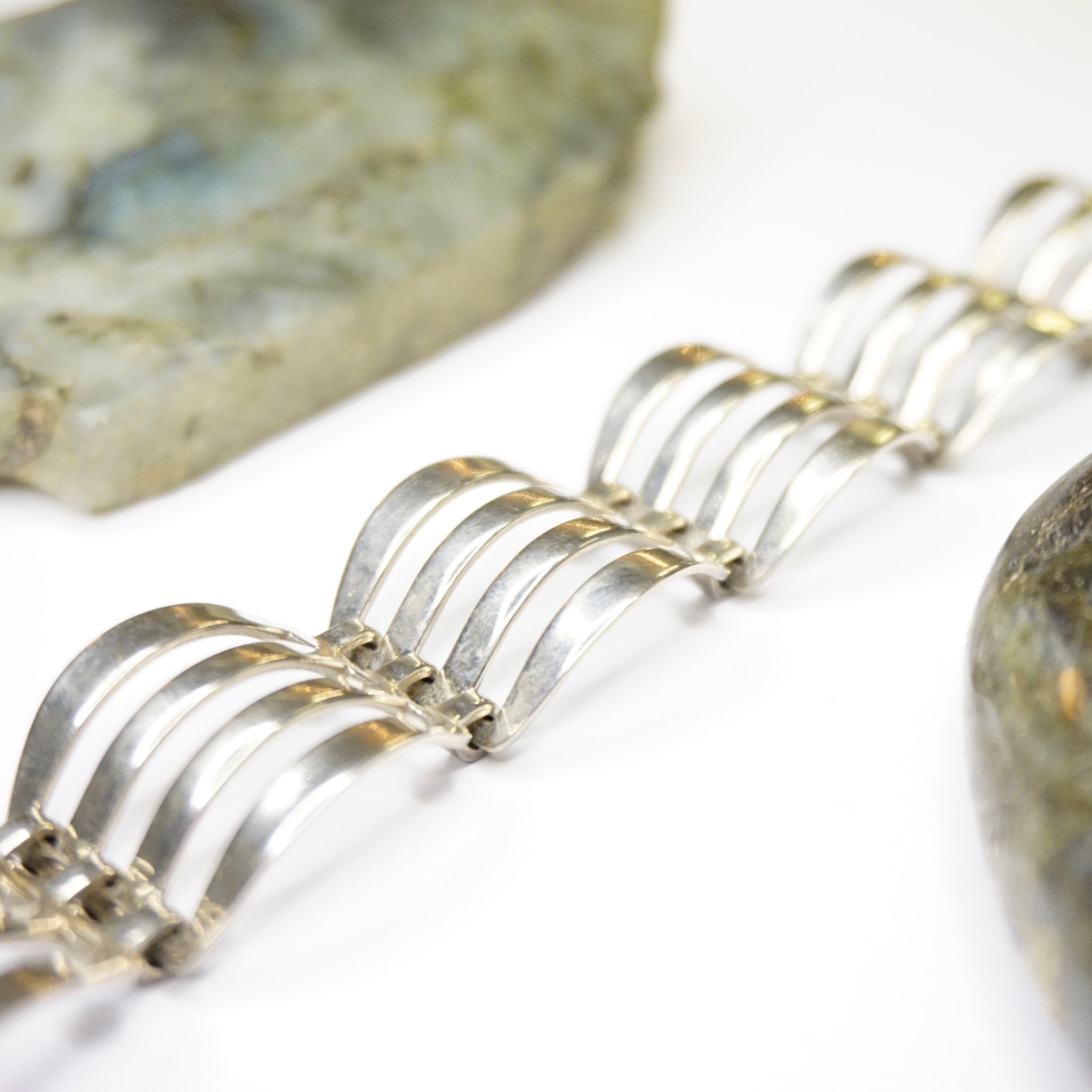 Vintage Silver Link Bracelet, Modernist Silver Cut Out Bracelet, Unique Silver Link Bracelet With Cut Out Details, Minimalist Jewelry