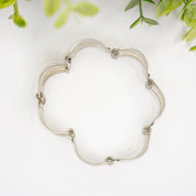 Vintage Silver Link Bracelet, Modernist Silver Cut Out Bracelet, Unique Silver Link Bracelet With Cut Out Details, Minimalist Jewelry