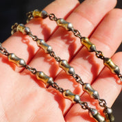Vintage TANE Two Tone Sterling Silver 14K Gold Chain Necklace, Rare TANE Gold Overlay Silver Bead Necklace, Designer Jewelry, 925