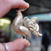 Vintage Sterling Lang Rooster Brooch, 1940's Ornate Silver Rooster Pin, Detailed Sterling Silver Rooster Brooch, Lang Sterling, 925 Jewelry