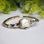Vintage Elgin De Luxe 10K GF Ladies Watch, Petite White Gold Watch With Stretch Band, Manual 17 Jewel Movement Watch, Working Condition