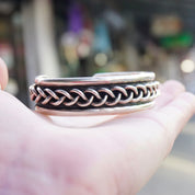 Vintage Braid Sterling Silver Cuff Bracelet, Thick Silver Bracelet With Woven Details, Sterling Silver Cuff Made In Mexico, 925 Jewelry