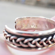 Vintage Braid Sterling Silver Cuff Bracelet, Thick Silver Bracelet With Woven Details, Sterling Silver Cuff Made In Mexico, 925 Jewelry