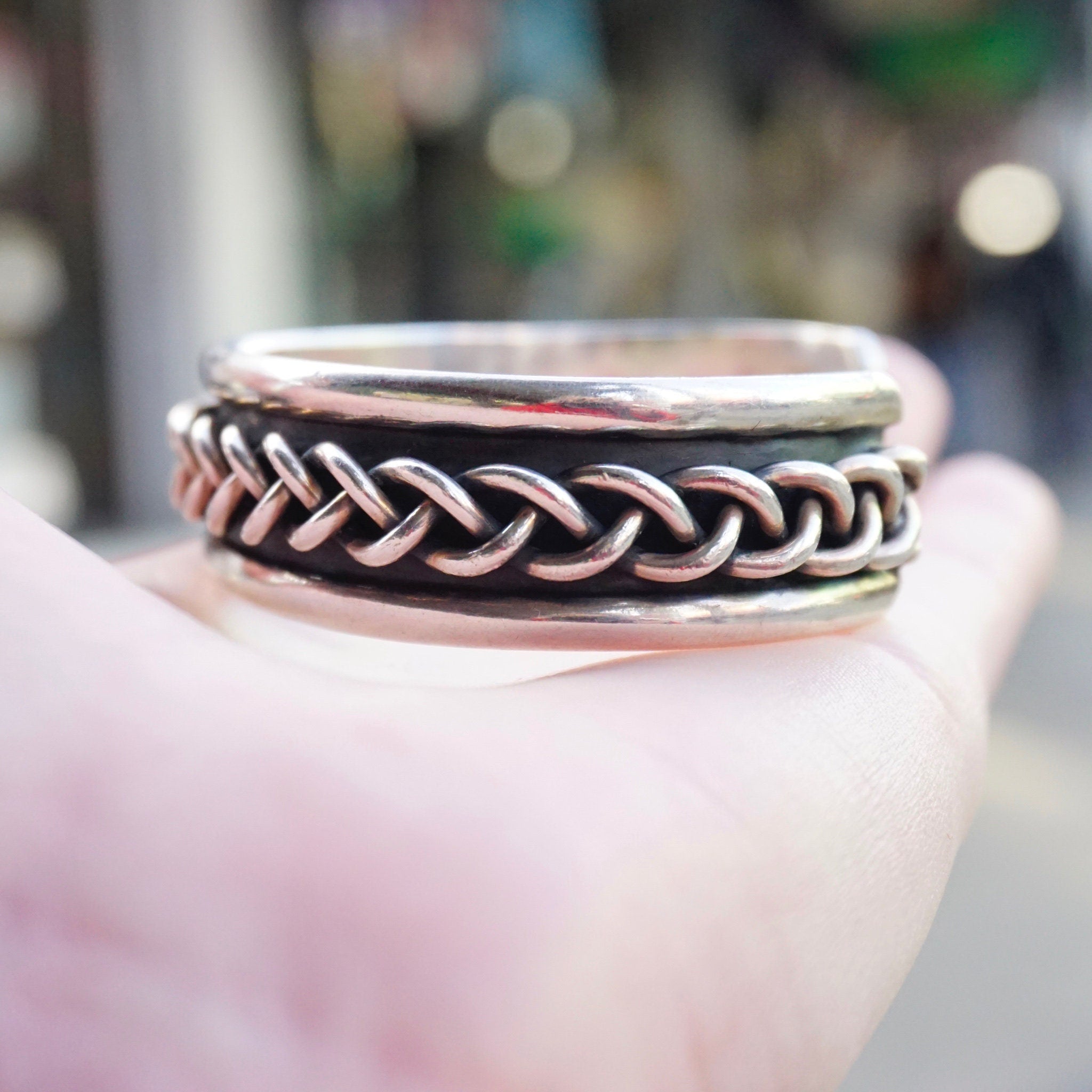 Vintage Braid Sterling Silver Cuff Bracelet, Thick Silver Bracelet With Woven Details, Sterling Silver Cuff Made In Mexico, 925 Jewelry