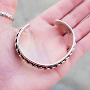 Vintage Braid Sterling Silver Cuff Bracelet, Thick Silver Bracelet With Woven Details, Sterling Silver Cuff Made In Mexico, 925 Jewelry