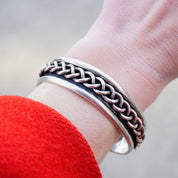 Vintage Braid Sterling Silver Cuff Bracelet, Thick Silver Bracelet With Woven Details, Sterling Silver Cuff Made In Mexico, 925 Jewelry
