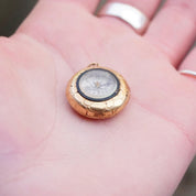 Vintage 10K Gold Compass, Victorian Compass Pendant With Gold Setting, Small Gold Compass With Hammered Details, 10K Gold Nugget Compass